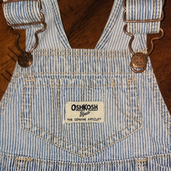 OshKosh B'gosh Blue Striped Kids Overall Dress - Picture 4 of 6